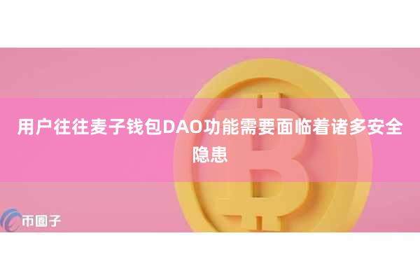 用户往往麦子钱包DAO功能需要面临着诸多安全隐患