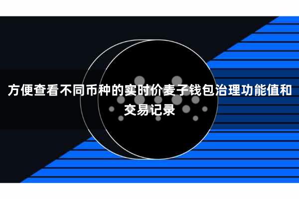 方便查看不同币种的实时价麦子钱包治理功能值和交易记录