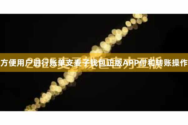 方便用户进行账单支麦子钱包正版APP付和转账操作
