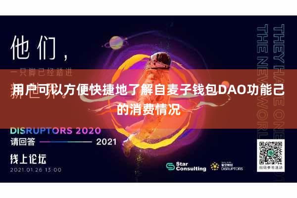 用户可以方便快捷地了解自麦子钱包DAO功能己的消费情况