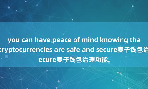 you can have peace of mind knowing that your cryptocurrencies are safe and secure麦子钱包治理功能.